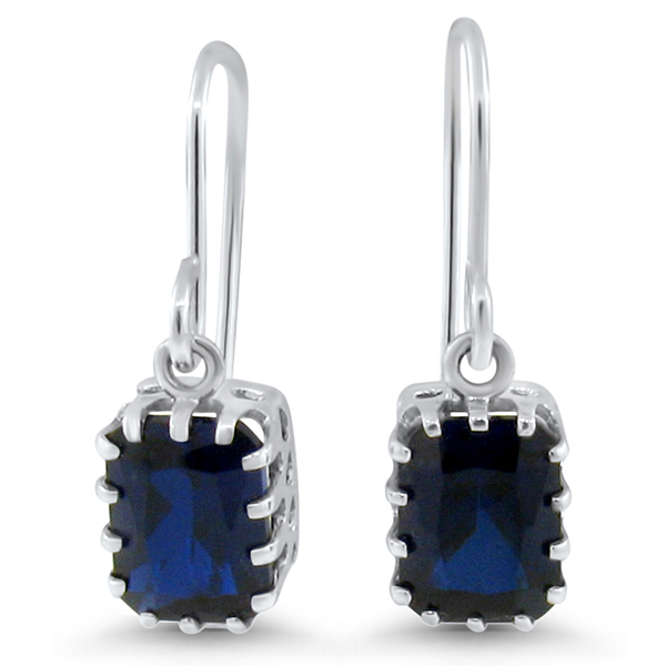 4 Ct. Lab Created Sapphire Earrings, Sterling Silver