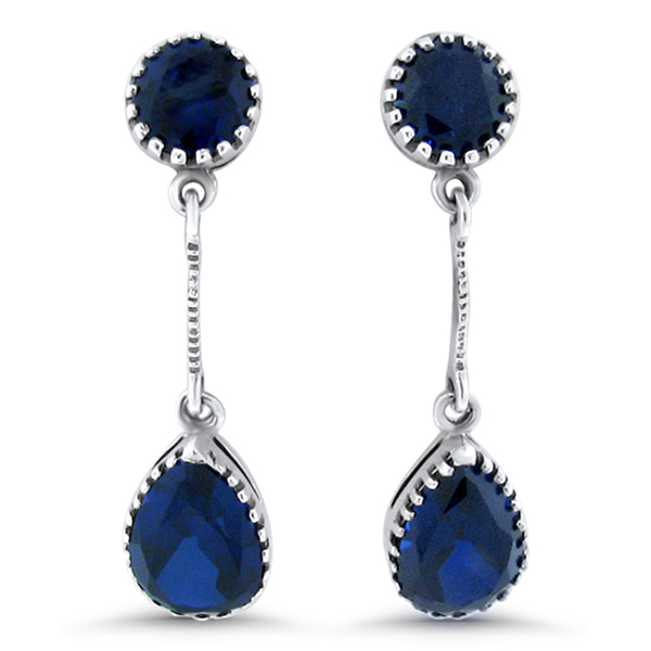 8 Ct. Lab Created Sapphire Earrings, Sterling Silver
